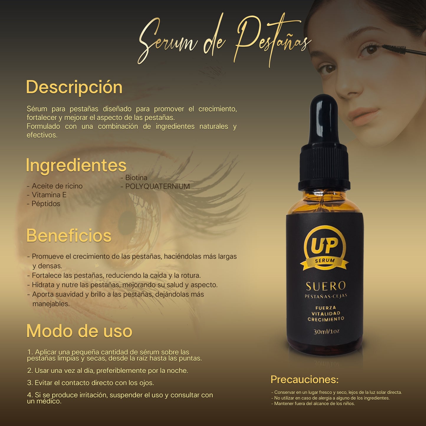 SERUM UP CRECIMIENTO DE PESTAÑAS Y CEJAS 30ML